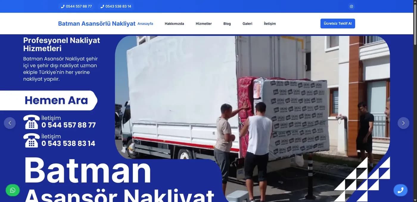 Batman Asansör Nakliyat — proje ekran görüntüsü