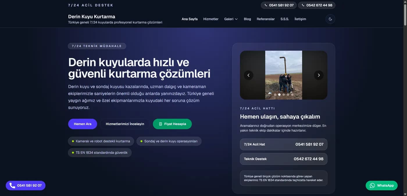 Derin Kuyu Kurtarma — proje ekran görüntüsü